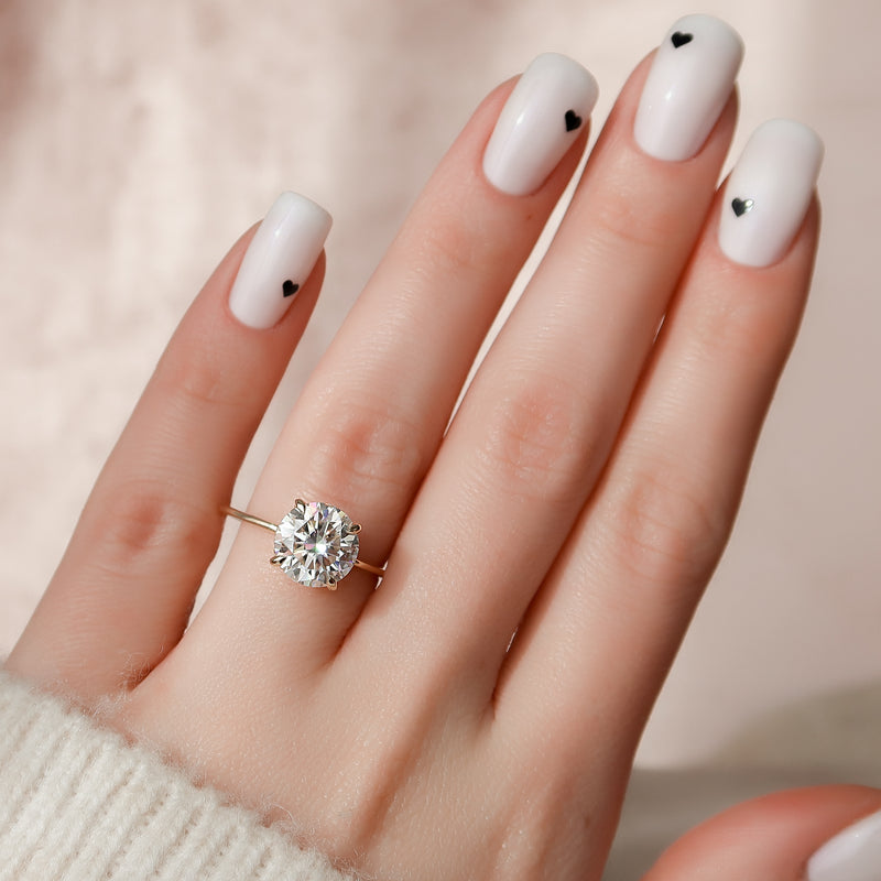 1.50CT Round Lab Grown E/VS2 Diamond Hidden Halo Engagement Ring
