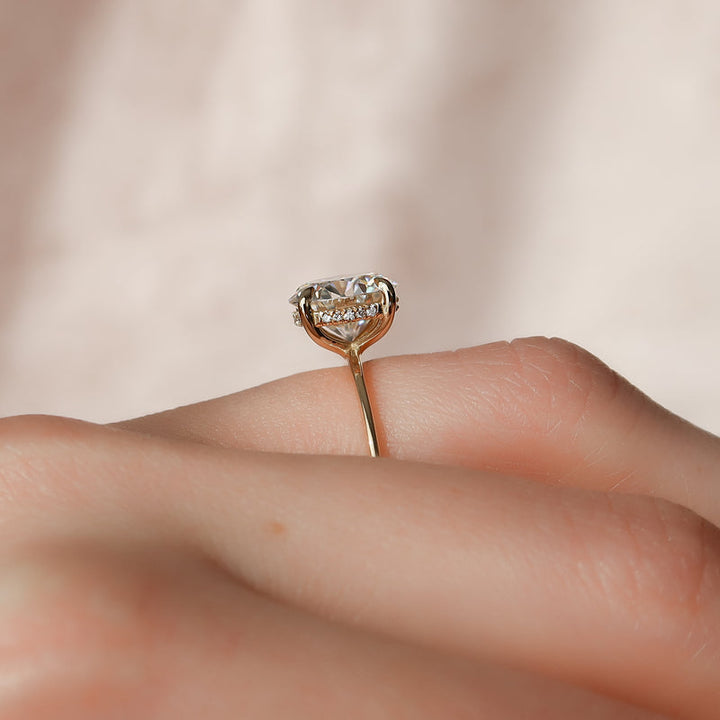 1.50CT Round Lab Grown E/VS2 Diamond Hidden Halo Engagement Ring