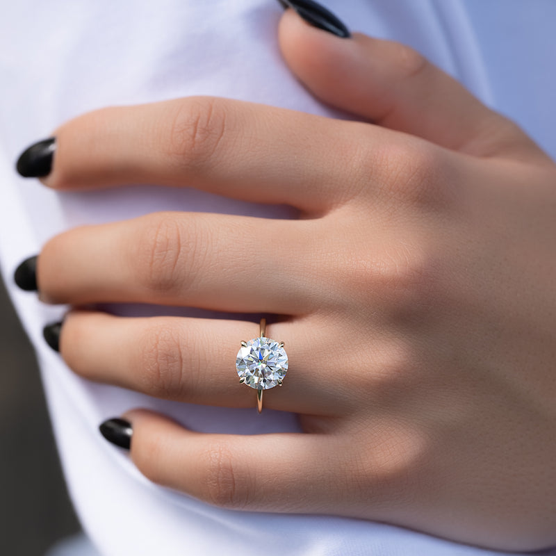 1.50CT Round Lab Grown E/VS2 Diamond Hidden Halo Engagement Ring
