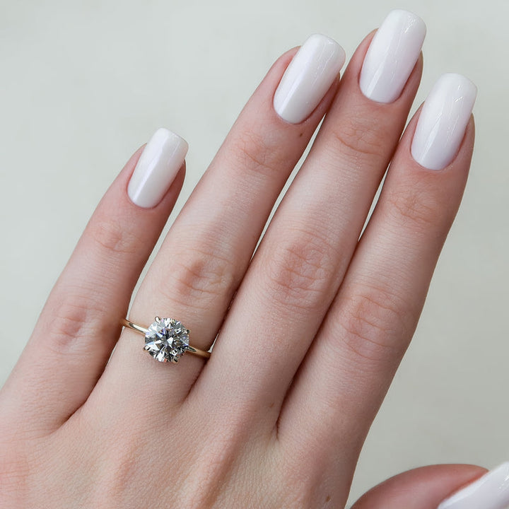 1.50CT Round Lab Grown E/VS2 Diamond Hidden Halo Engagement Ring