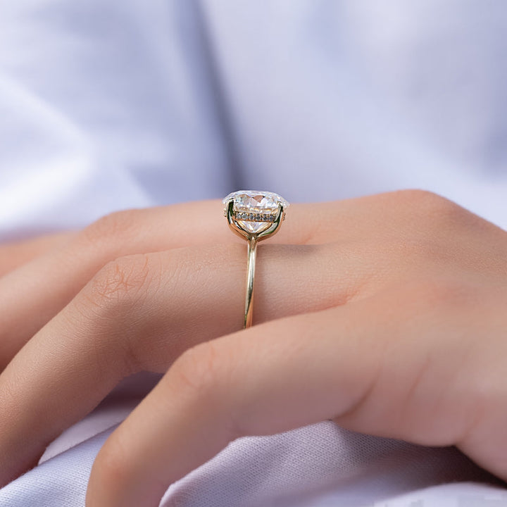 1.50CT Round Lab Grown E/VS2 Diamond Hidden Halo Engagement Ring