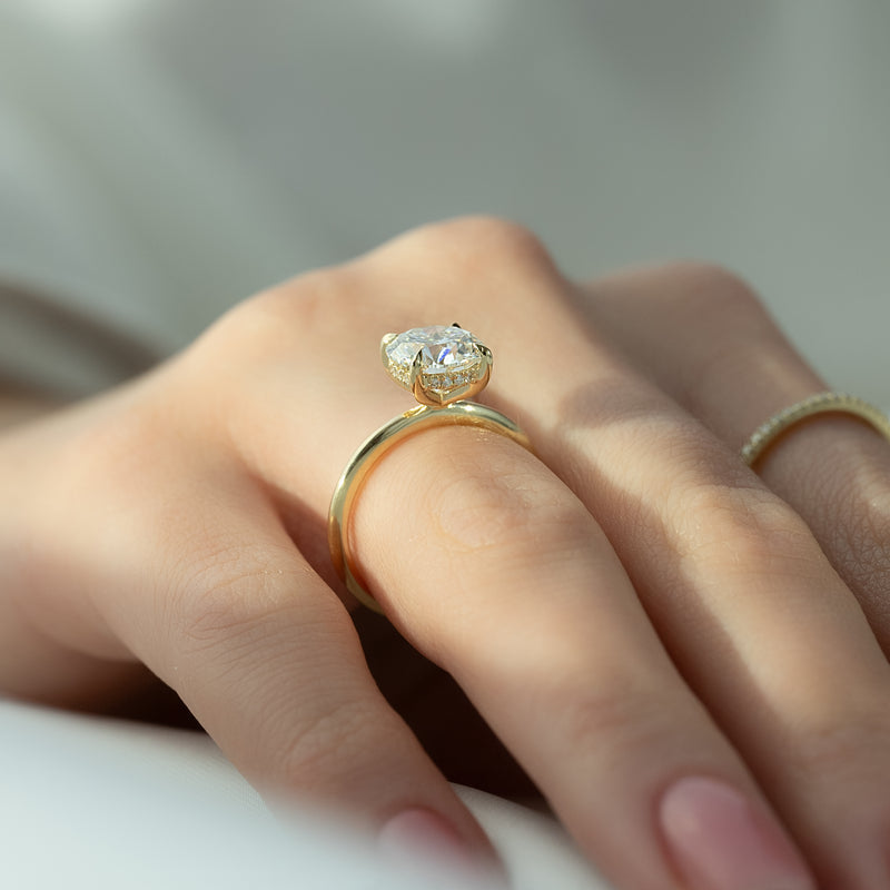1.50CT Round Lab Grown E/VS2 Diamond Hidden Halo Engagement Ring