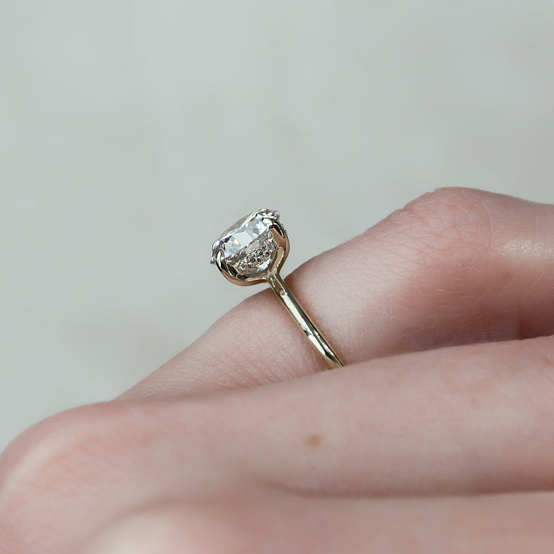 1.50CT Round Lab Grown E/VS2 Diamond Hidden Halo Engagement Ring
