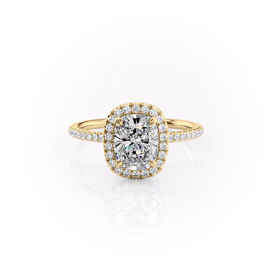 3.50CT Cushion Lab Grown E/VS2 Diamond Halo Engagement Ring