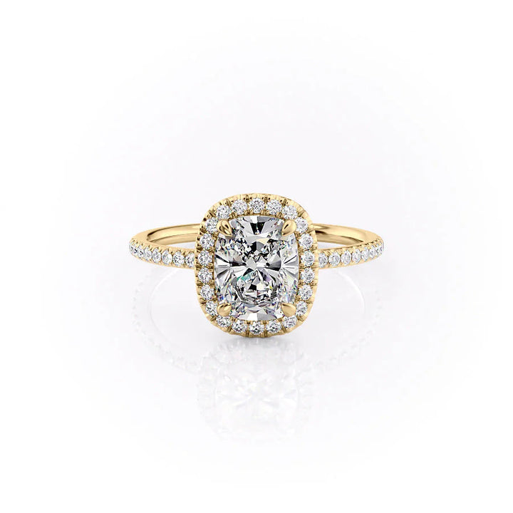 3.50CT Cushion Lab Grown E/VS2 Diamond Halo Engagement Ring
