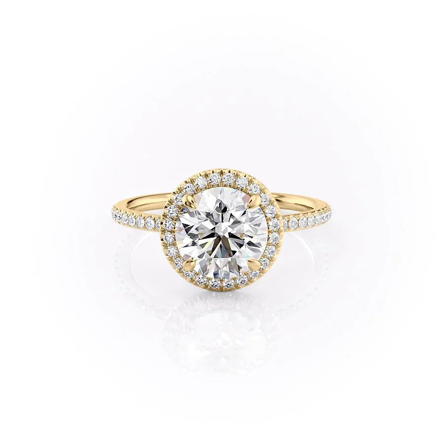 1.50CT Round Lab Grown F/VS1 Halo Diamond Engagement Ring