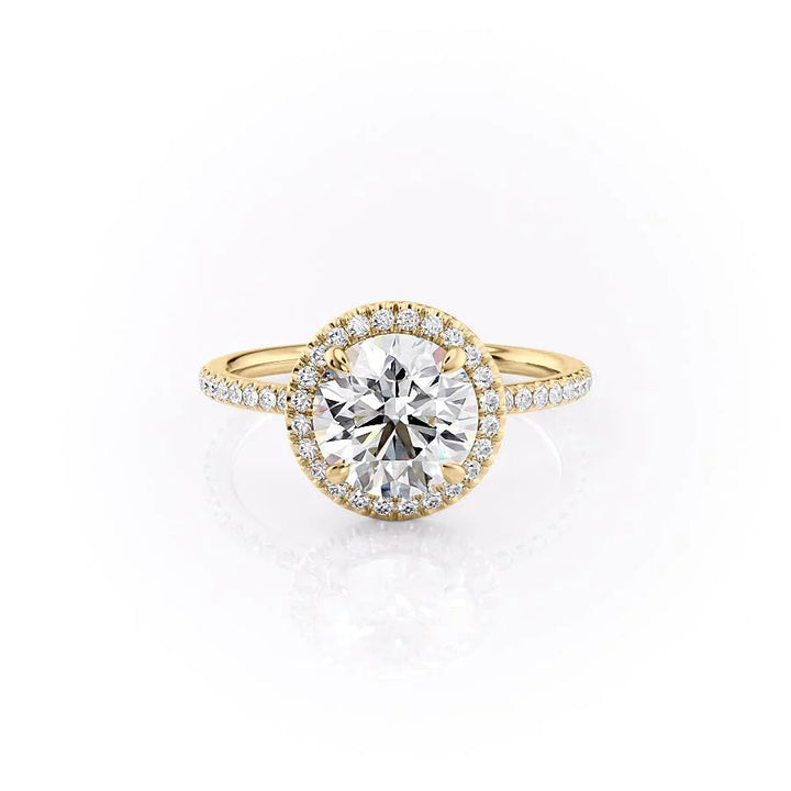 1.50CT Round Lab Grown F/VS1 Halo Diamond Engagement Ring