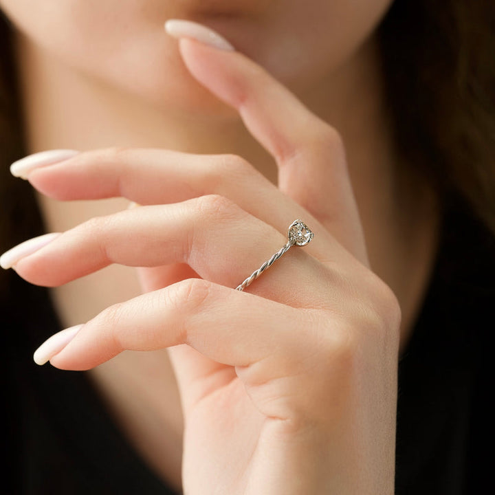 3.0CT Cushion Lab Grown E/VVS1 Diamond Braided Pave Engagement Ring