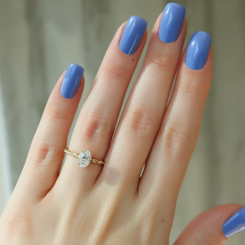 2.50CT Oval Lab Grown F/VS2 Bridge Diamond Braided Engagement Ring