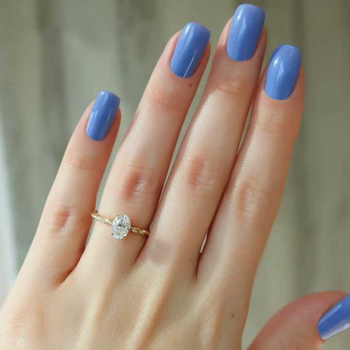 2.50CT Oval Lab Grown F/VS2 Bridge Diamond Braided Engagement Ring