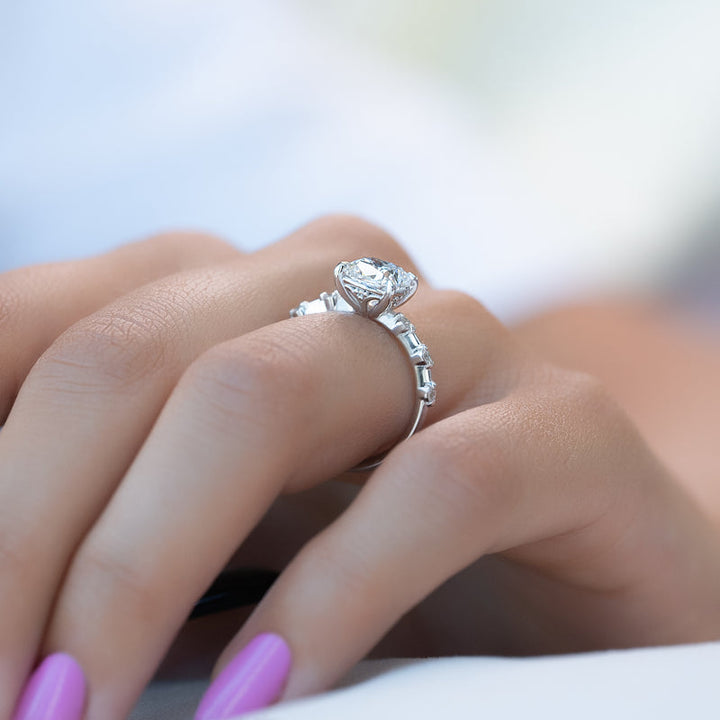 3.0CT Cushion Lab Grown F/VS2 Distance Diamond Engagement Ring