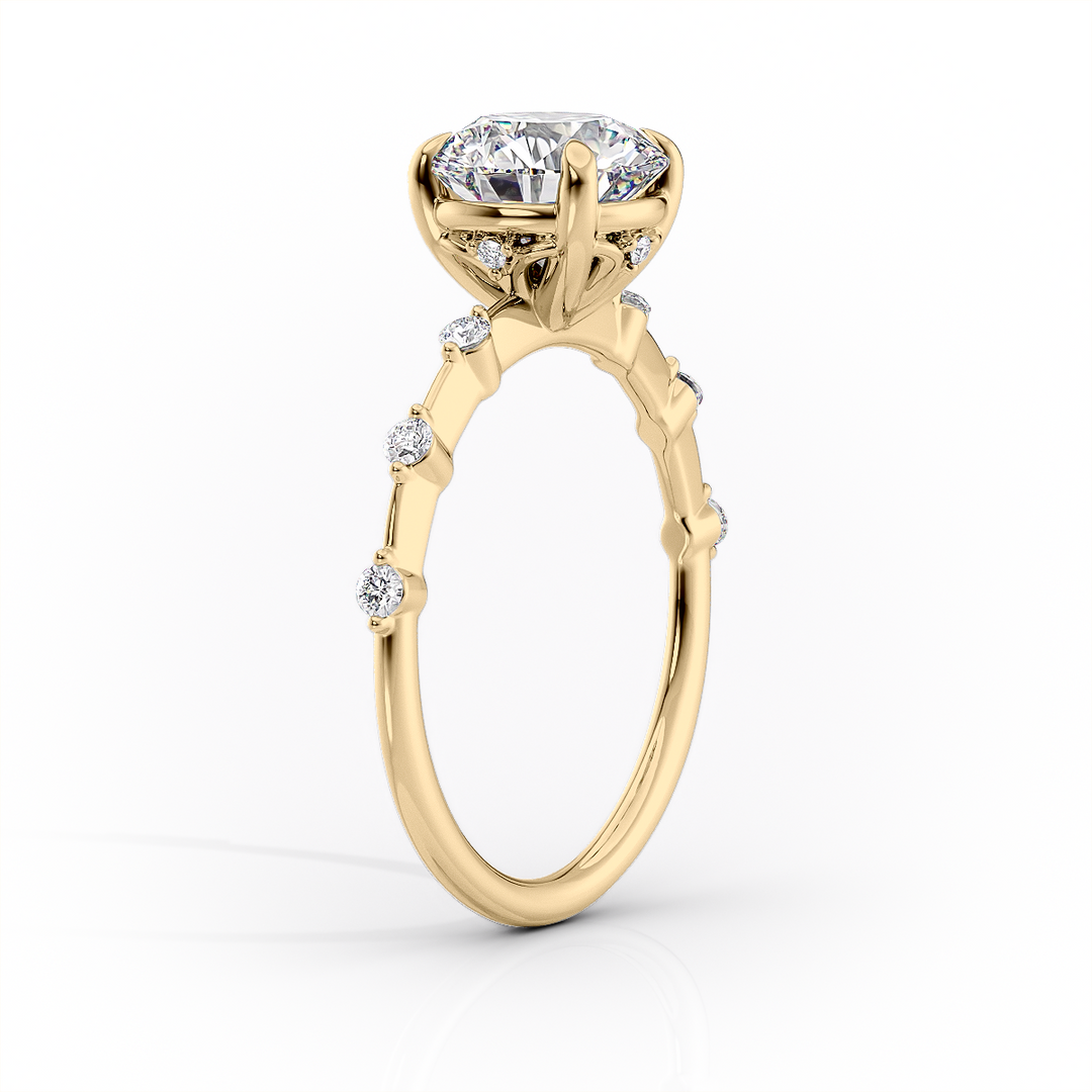 2.0CT Pear Lab Grown E/VS1 Diamond Distance Pave Engagement Ring