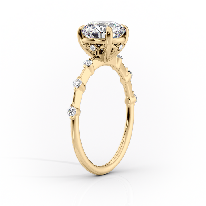 2.0CT Pear Lab Grown E/VS1 Diamond Distance Pave Engagement Ring