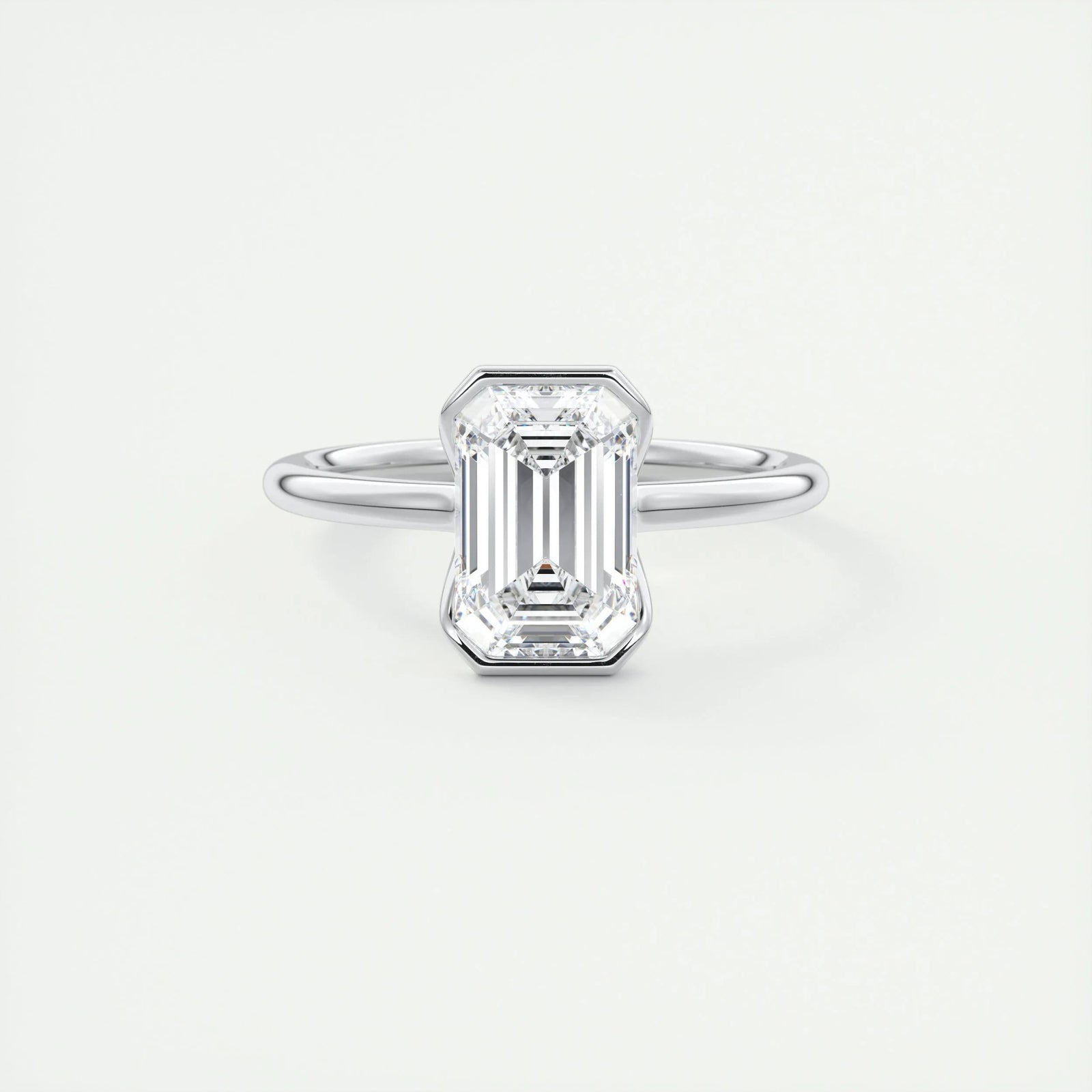 2ct Emerald F- VS1 Lab Grown Diamond Solitaire Engagement Ring