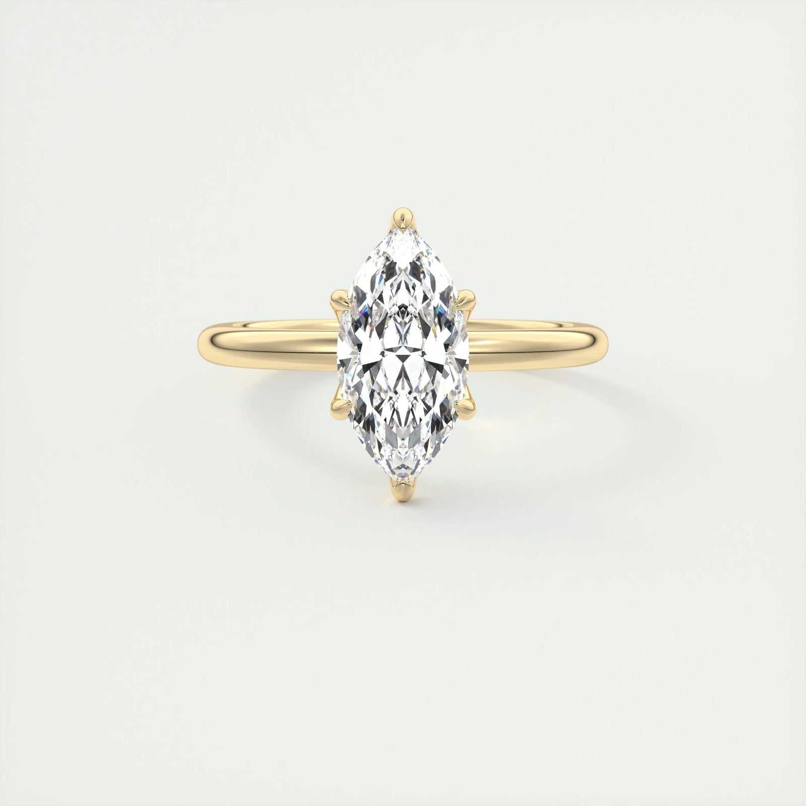 1.5ct Marquise Shaped F- VS1 Diamond Solitaire Engagement Ring