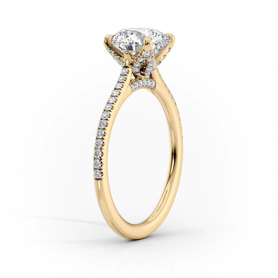 2.0CT Cushion Lab Grown F/VVS2 Diamond Tulip Set Engagement Ring