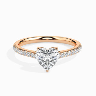 1ct Heart F- VS Lab Grown Diamond Pave Engagement Ring