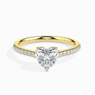 1ct Heart F- VS Lab Grown Diamond Pave Engagement Ring