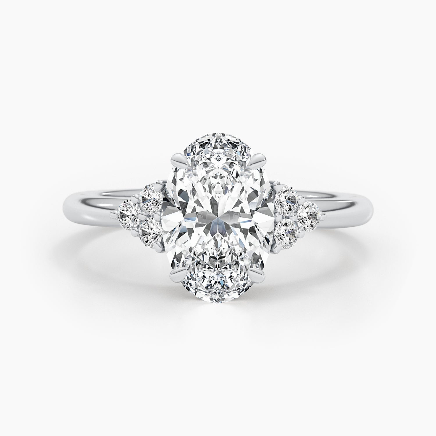2.42ct Oval Shaped G- VS Lab Grown Diamond Cluster Engagement Ring