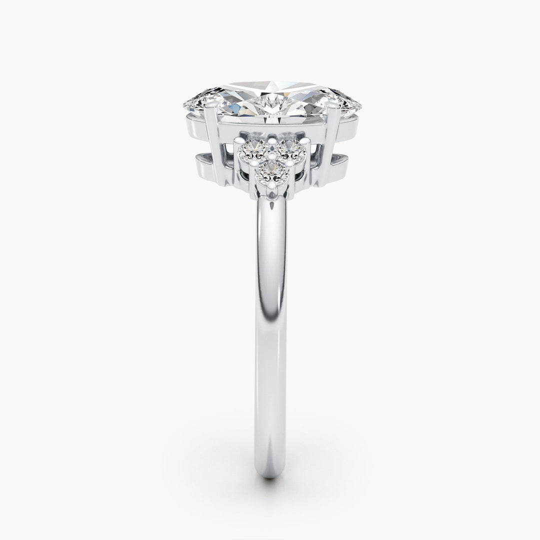 2.42ct Oval Shaped G- VS Lab Grown Diamond Cluster Engagement Ring