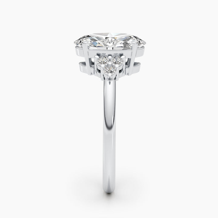 2.42ct Oval Shaped G- VS Lab Grown Diamond Cluster Engagement Ring