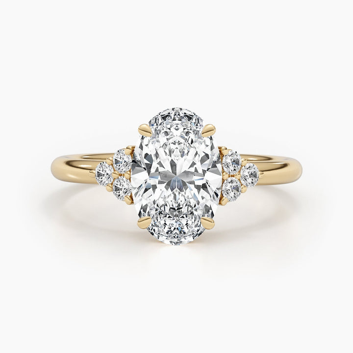 2.42ct Oval Shaped G- VS Lab Grown Diamond Cluster Engagement Ring