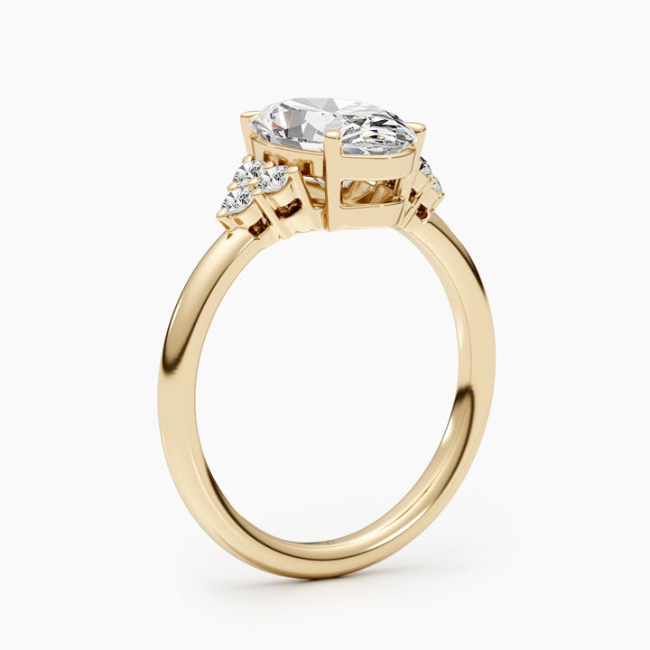 2.42ct Oval Shaped G- VS Lab Grown Diamond Cluster Engagement Ring