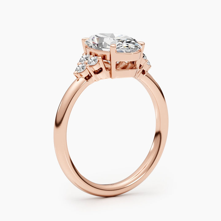 2.42ct Oval Shaped G- VS Lab Grown Diamond Cluster Engagement Ring