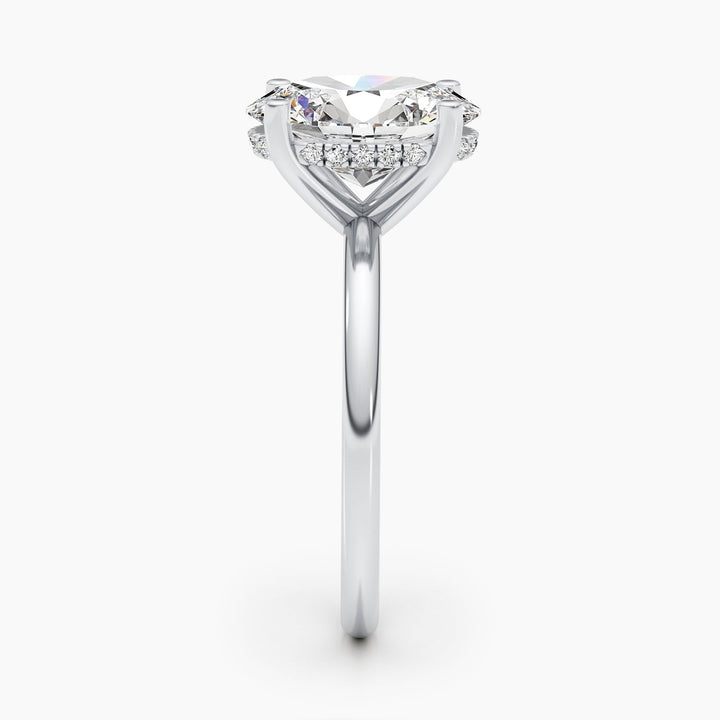 2.5ct Oval G- VS Hidden Halo Lab Grown Diamond Engagement Ring