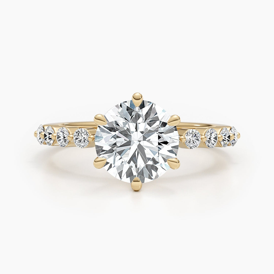 2.5ct Round G- VS Lab Grown Diamond Pave Engagement Ring