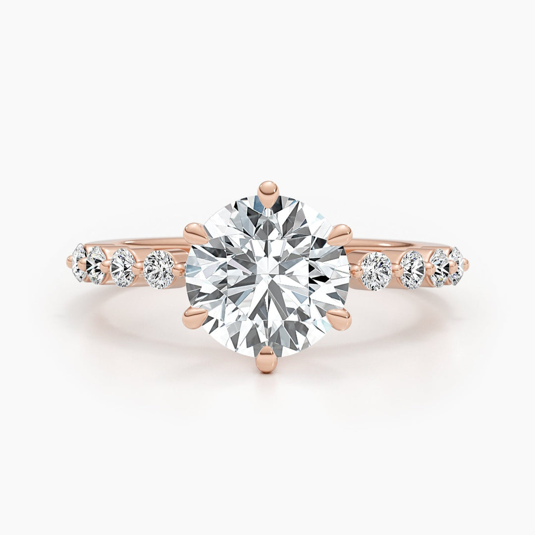 2.5ct Round G- VS Lab Grown Diamond Pave Engagement Ring