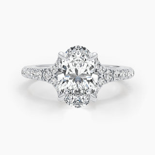 2.63ct Oval F-VS Lab Grown Diamond Cluster Engagement Ring