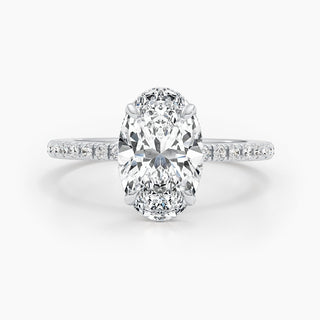 2.67ct Oval G-VS Pave Lab Grown Diamond Engagement Ring