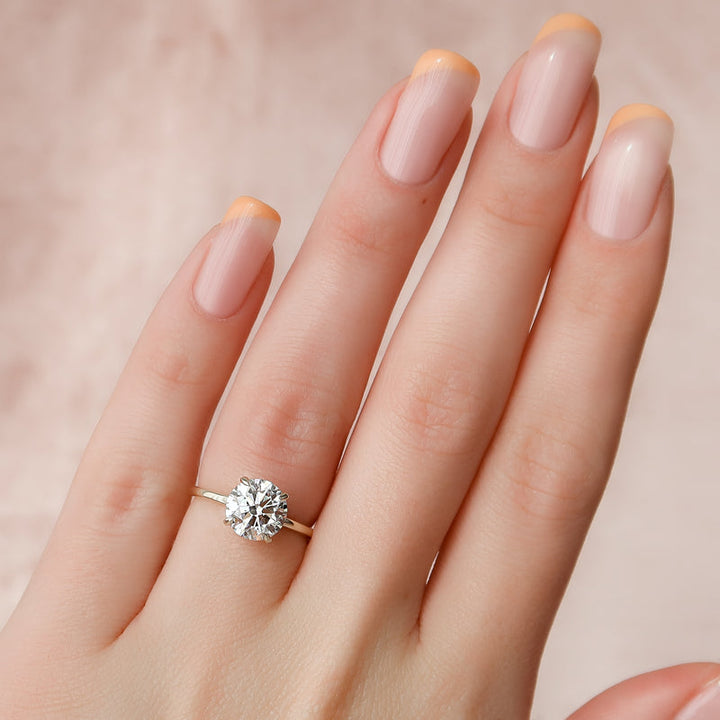 2.0CT Round Lab Grown G/VS1 Diamond Hidden Halo Engagement Ring for Her