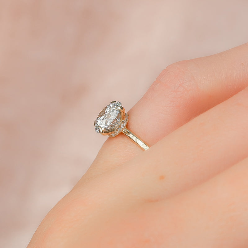 2.0CT Round Lab Grown G/VS1 Diamond Hidden Halo Engagement Ring for Her