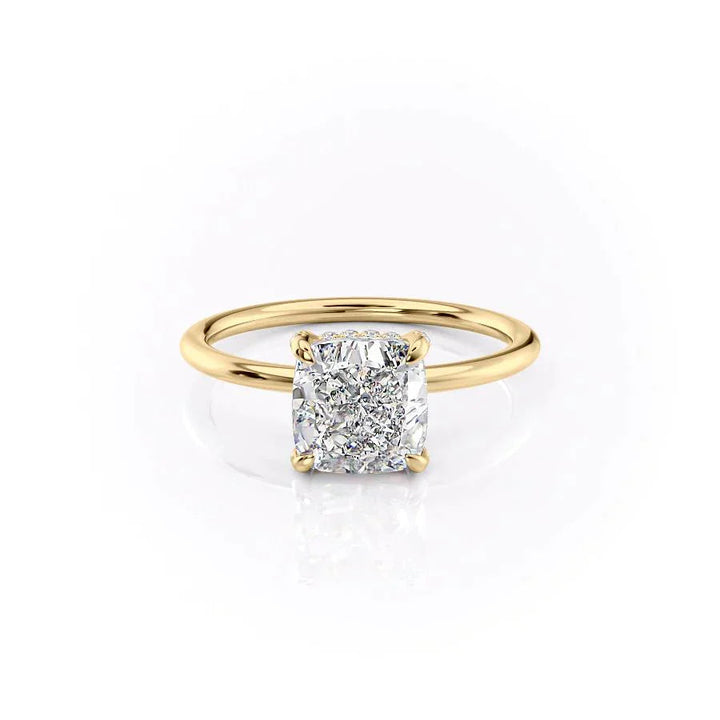 1.50CT Cushion Lab Grown E/VS2 Hidden Halo Diamond Engagement Ring