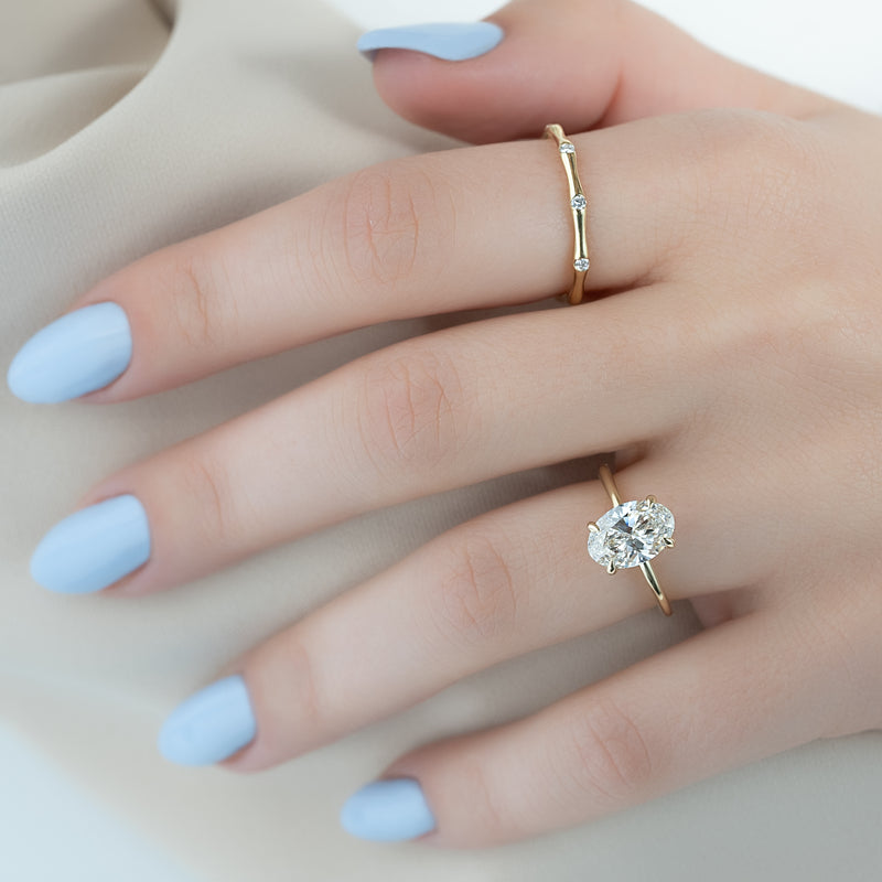 3.0CT Oval Lab Grown F/VS2 Diamond Solitaire Engagement Ring