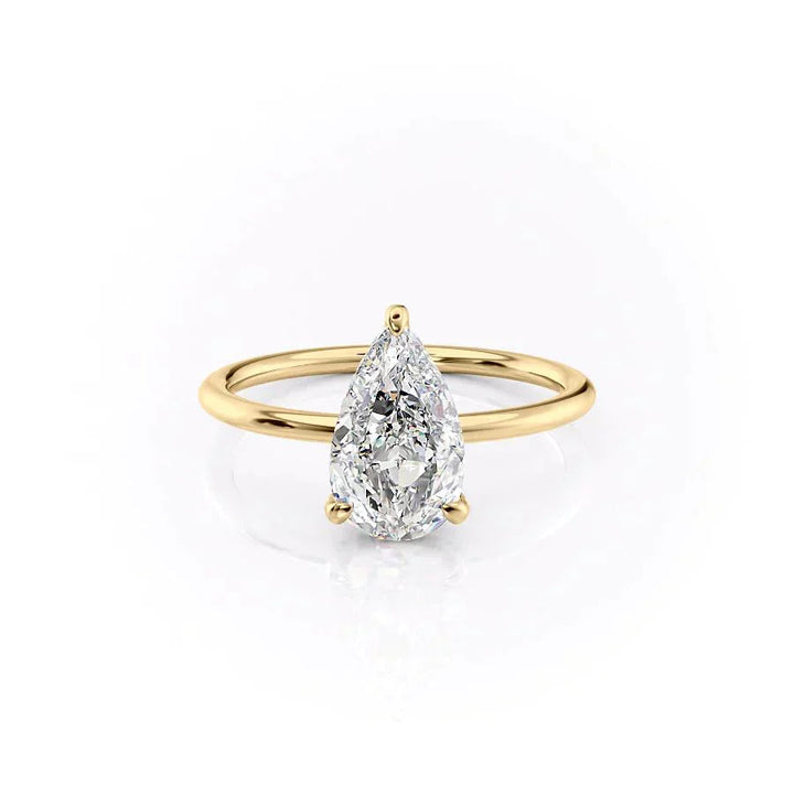 2.50CT Pear Lab Grown E/VVS1 Hidden Halo Diamond Engagement Ring