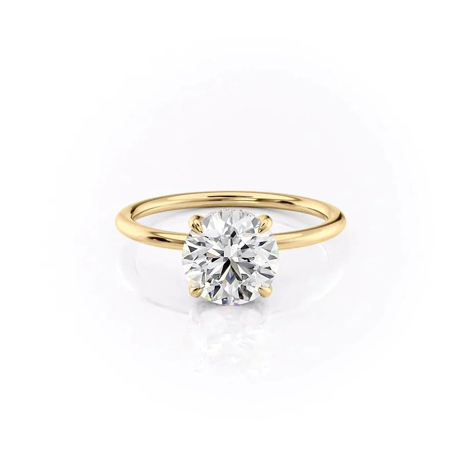 2.0CT Round Lab Grown D/VS1 Diamond Hidden Halo Engagement Ring