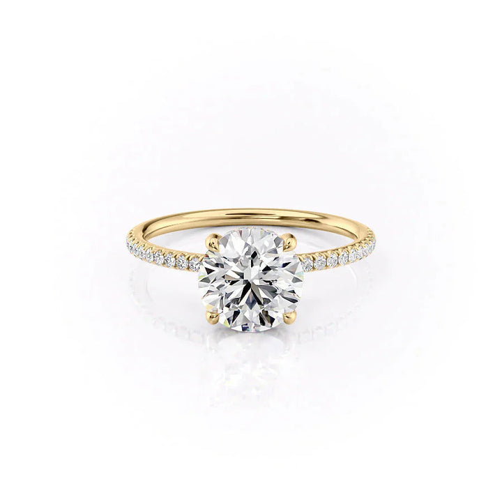 2.50CT Round Hidden Halo Lab Grown E/VVS2 Diamond Engagement Ring