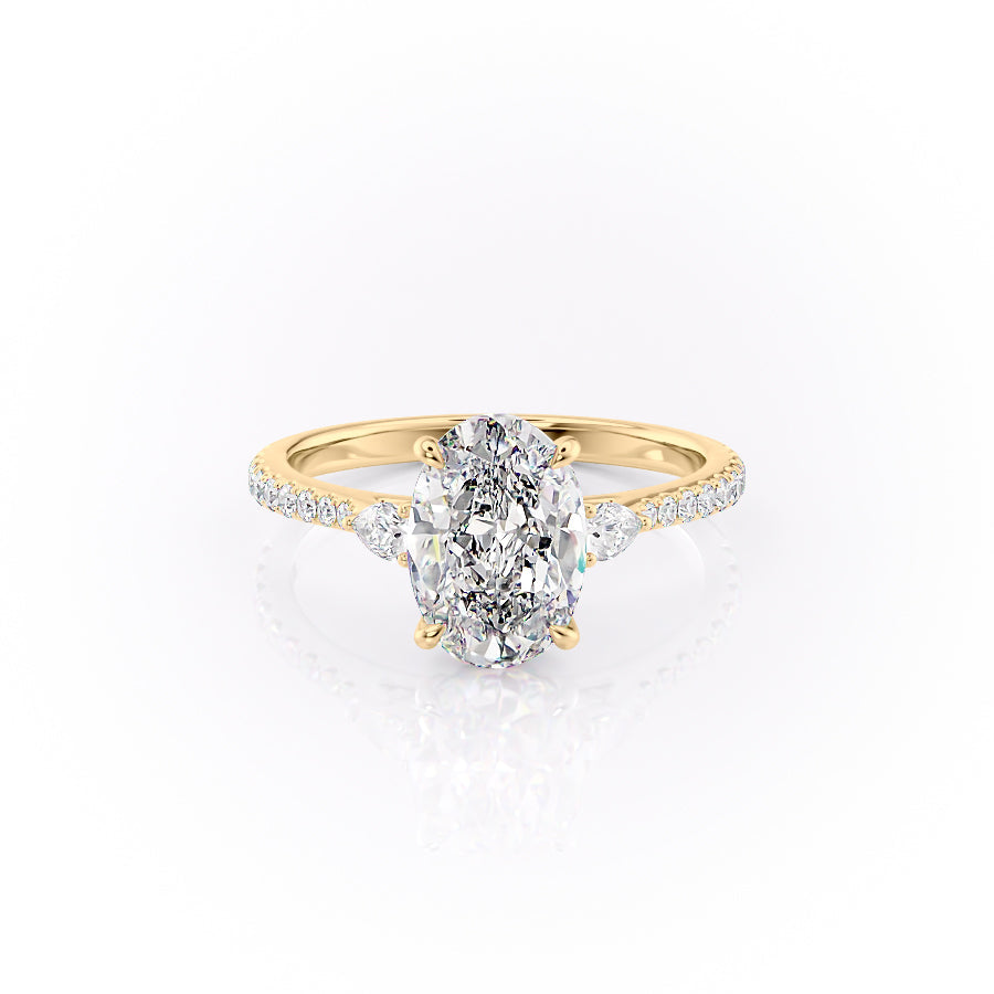 2.0CT Oval Lab Grown F/VS2 Diamond Three Stone Engagement Ring
