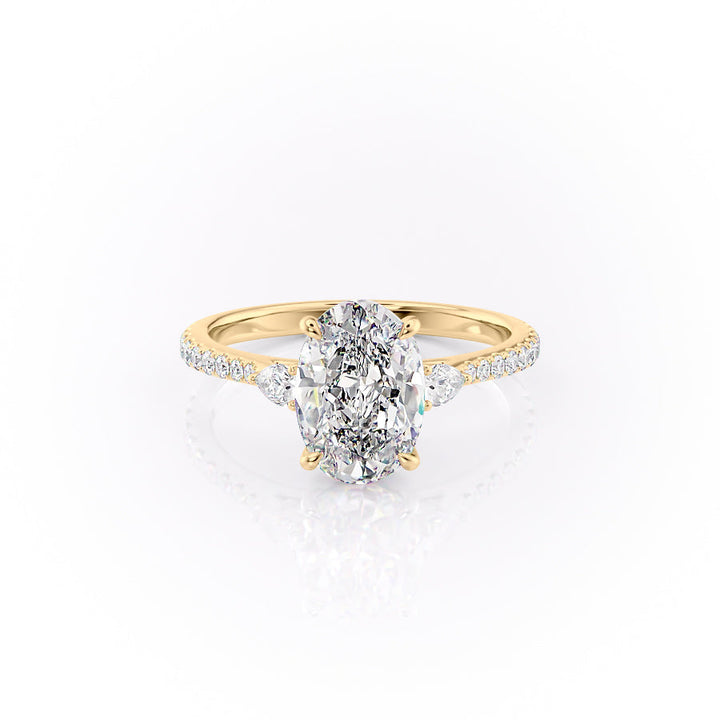 2.0CT Oval Lab Grown F/VS2 Diamond Three Stone Engagement Ring