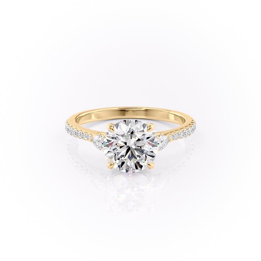 3.0CT Round Lab Grown E/VVS2 Diamond Three Stone Engagement Ring