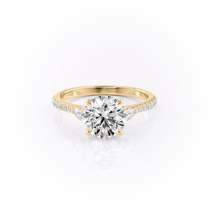 3.0CT Round Lab Grown E/VVS2 Diamond Three Stone Engagement Ring