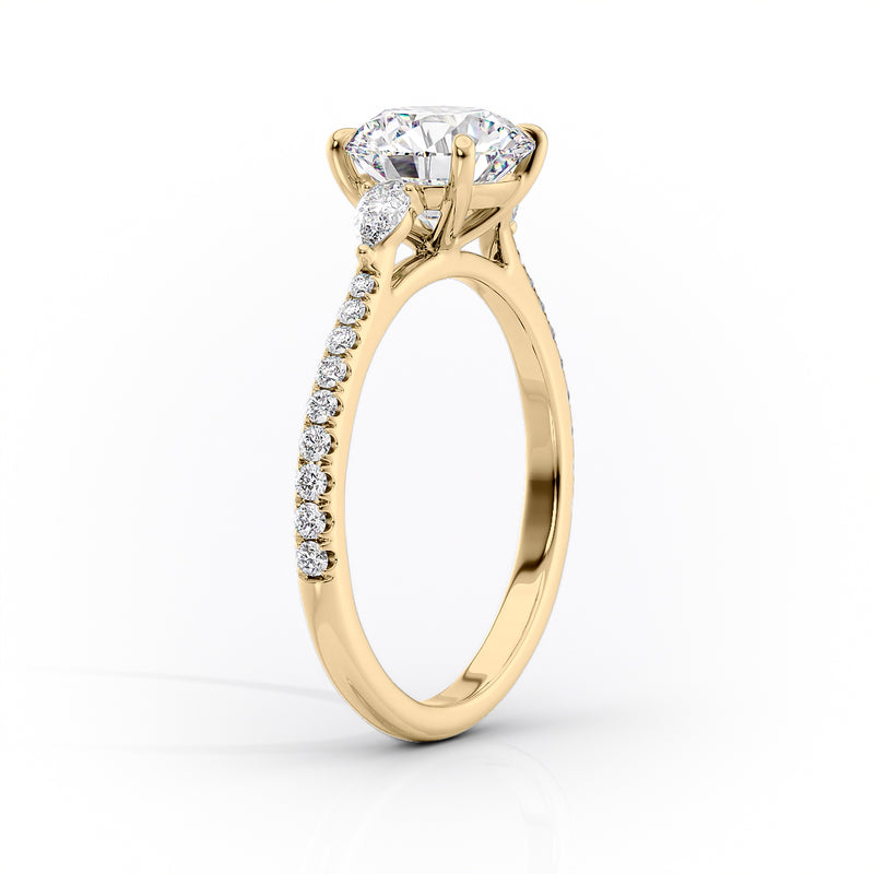 3.0CT Round Lab Grown E/VVS2 Diamond Three Stone Engagement Ring