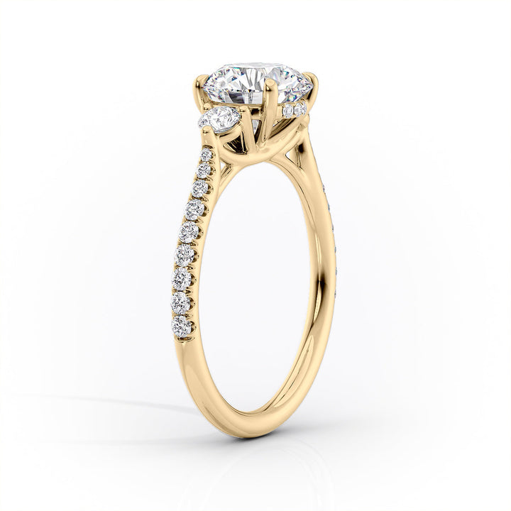 3.0CT Pear Lab Grown E/VVS1 Diamond Three Stone Engagement Ring