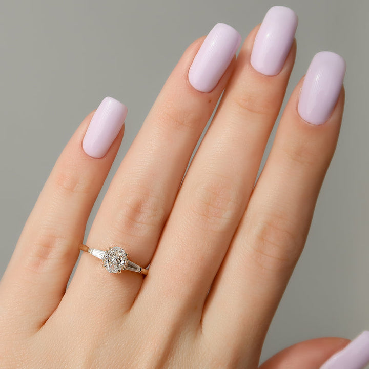 3.50CT Oval Lab Grown E/VS1 Three Stone Diamond Engagement Ring