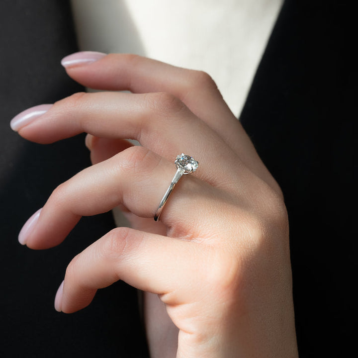 2.50CT Round Lab Grown E/VVS1 Diamond Three Stone Engagement Ring