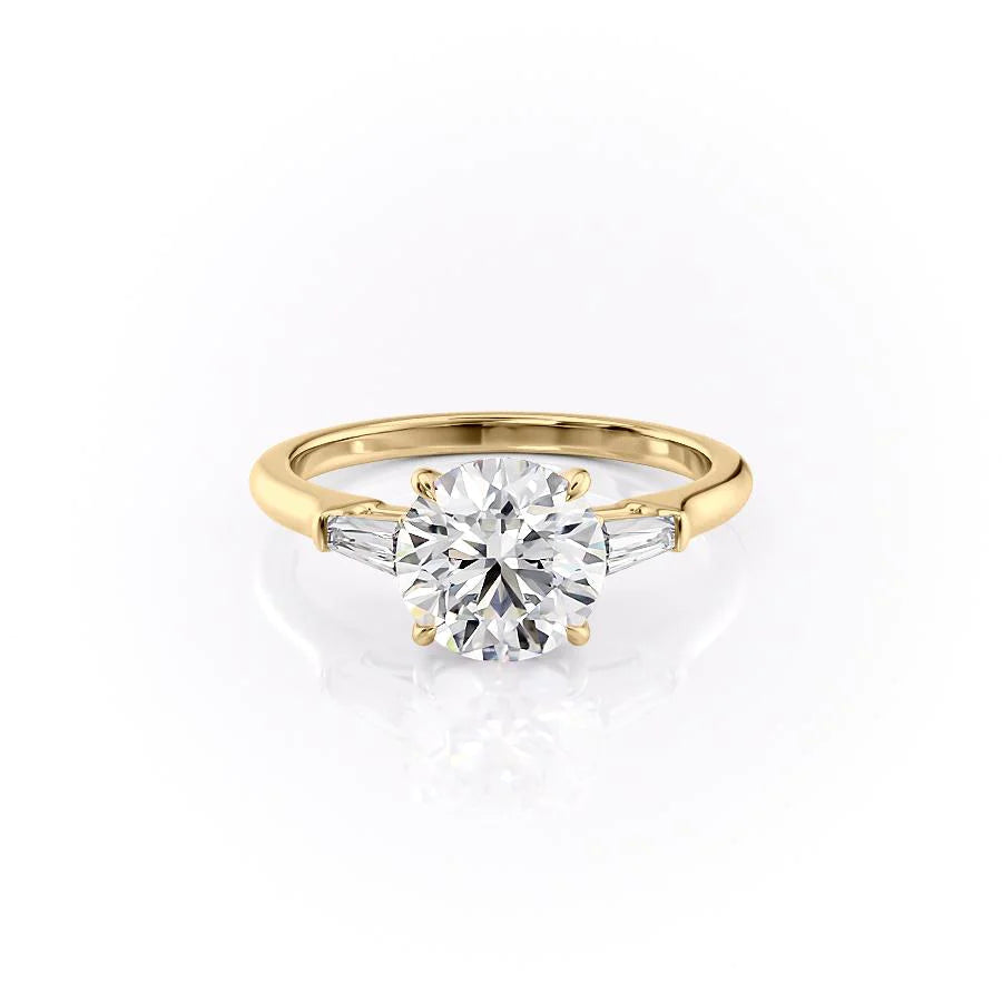 2.50CT Round Lab Grown E/VVS1 Diamond Three Stone Engagement Ring
