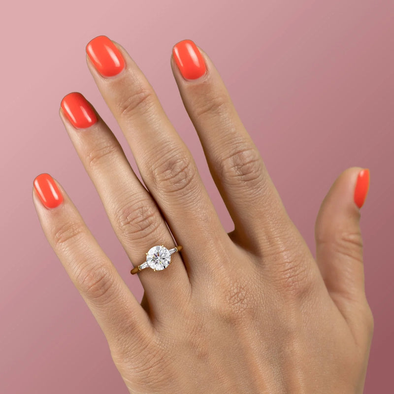 2.50CT Round Lab Grown E/VVS1 Diamond Three Stone Engagement Ring